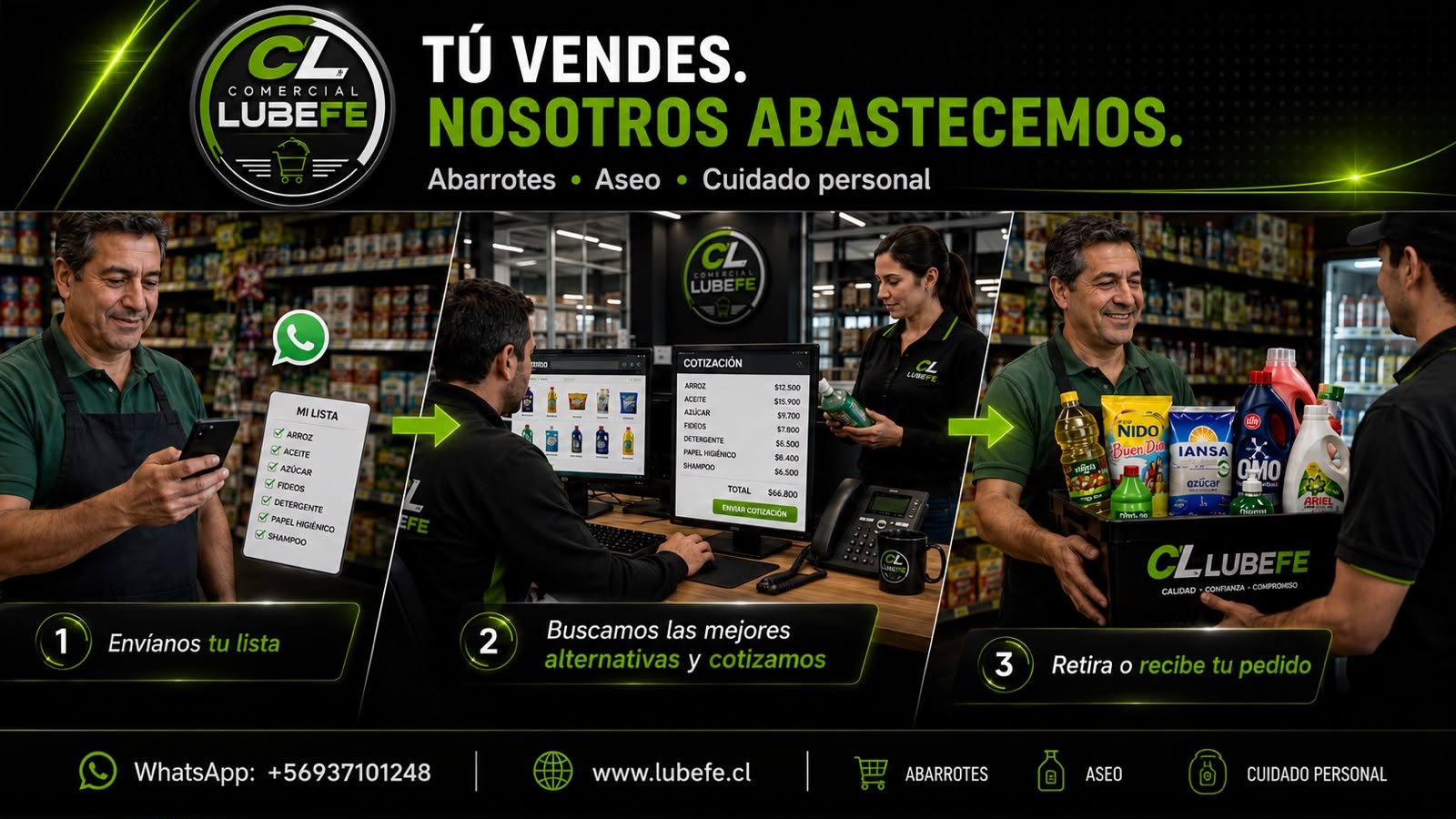 Comercial Lubefe — Tú vendes, nosotros abastecemos: abarrotes, aseo y cuidado personal